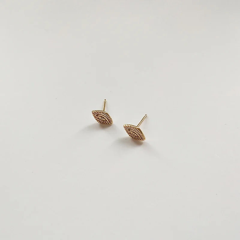 

WTLTC 925 Sterling Sliver Small Eye Stud Earrings for Wome Simple Mini Post Earrings Personalized Initial Tiny Earrings Vinatge