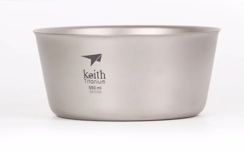 Keith Titanium Bacia Double-wall Função Bacteriostática Turismo Outdoor Camping Caminhadas Picnic Talheres Tigela 114g Kt322 550 ml 5 550 ml Keith Titanium Bacia Double-wall Função