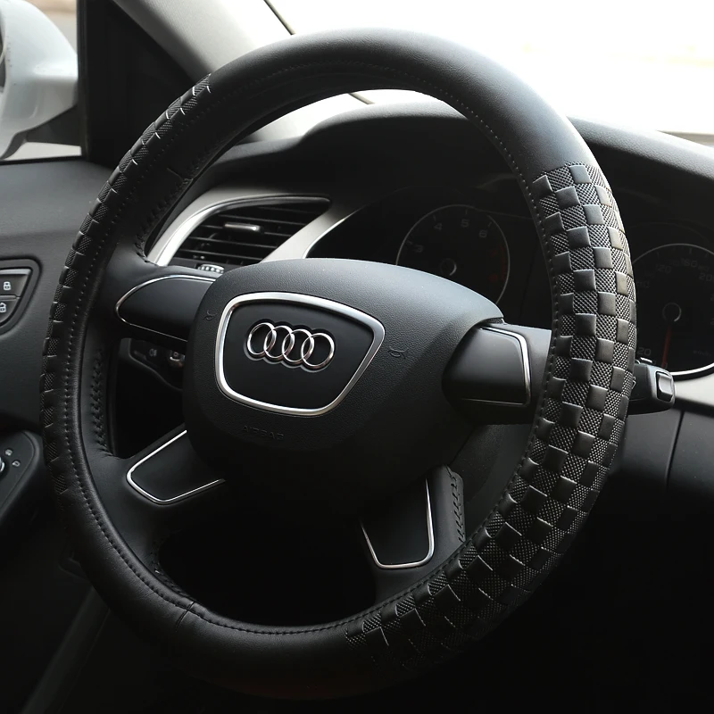 

KKYSYELVA The first layer of leather four seasons universal round steering wheel cover