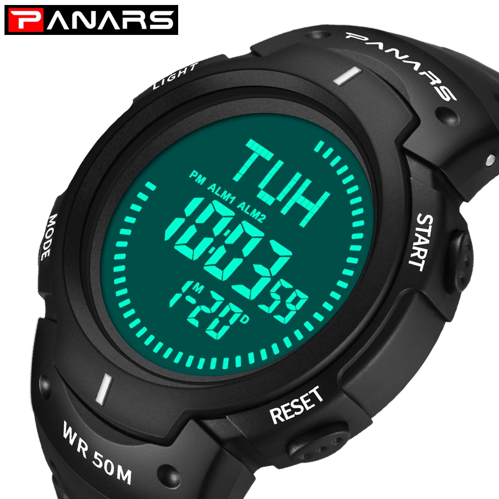 mens large face digital watches