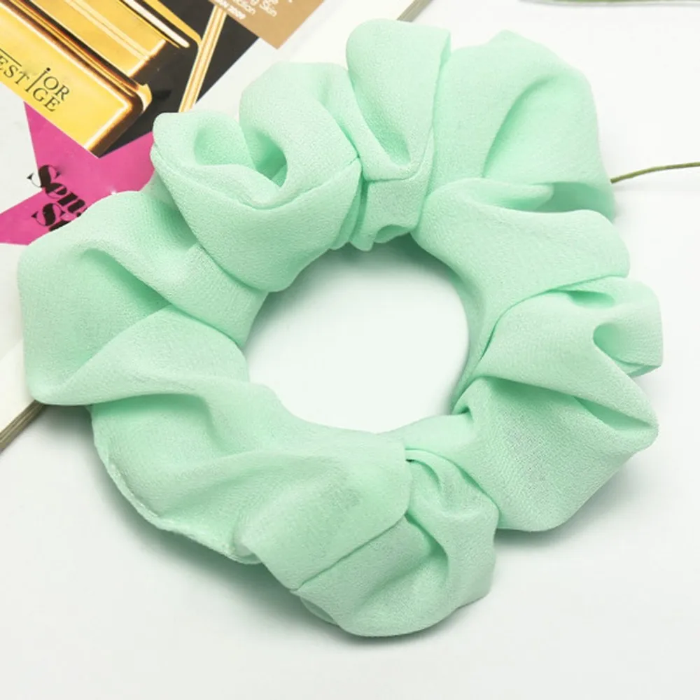 Trendy Lady Hair Pure Color Bobble Sports Dance Scrunchie Ring Elastic ScrunchieAUG9