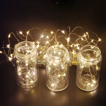 

2/4/10M Waterproof garlands christmas outdoor LED String lights Copper Silver Wire AA Battery Powered Wedding Decoration ZYD0001