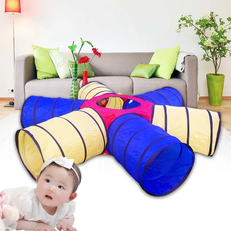 sensory integration 6 way kids play tunnels tents for kids games, racing game, baby toy, outdoor