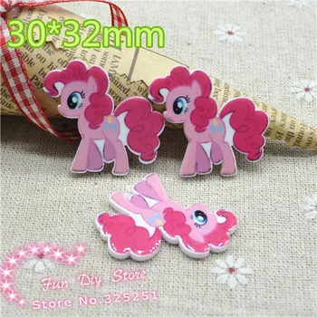 

resin printed Flat back planar cartoon pony horse 50pcs/lot 30*32mm
