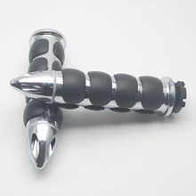 Мотоцикл Chrome Черной Ручкой Алюминиевый Ручками для Harley Chopper Cruiser Руль 1 Пара 7/8 »22 мм для Suzuki Kawasaki BMW