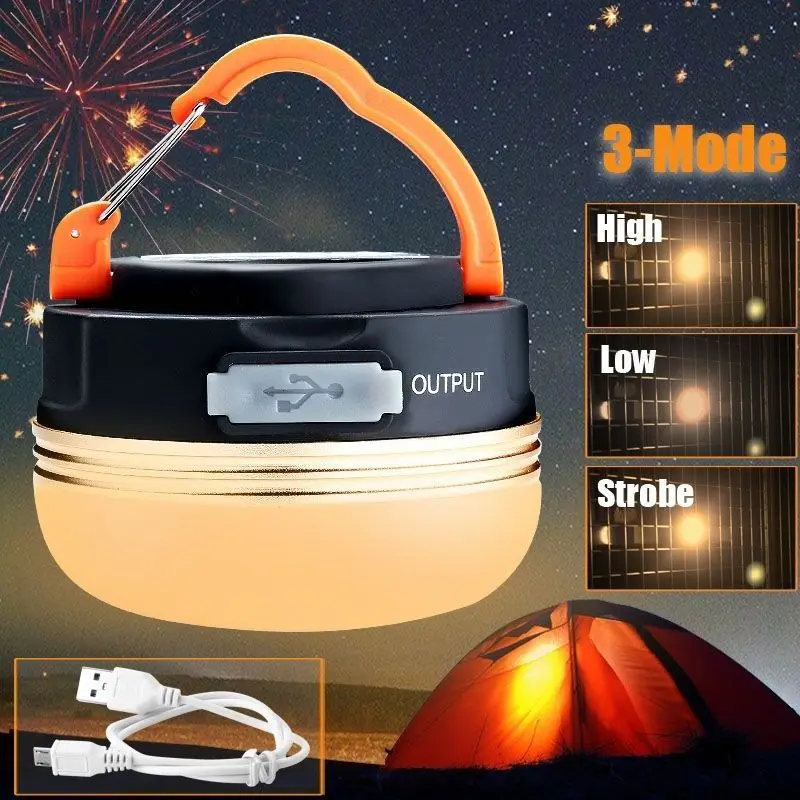180 Lumens Outdoor Portable 5 LED USB Hiking Camping Lantern Tent