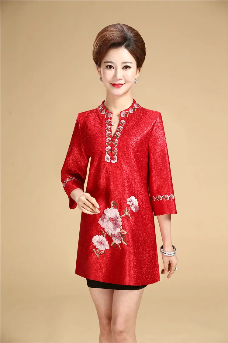 Новая мода осень cheongsam стиль Тан костюм топ Китайская традиционная Женская одежда Топ винтажное платье размера плюс кофточка Ципао