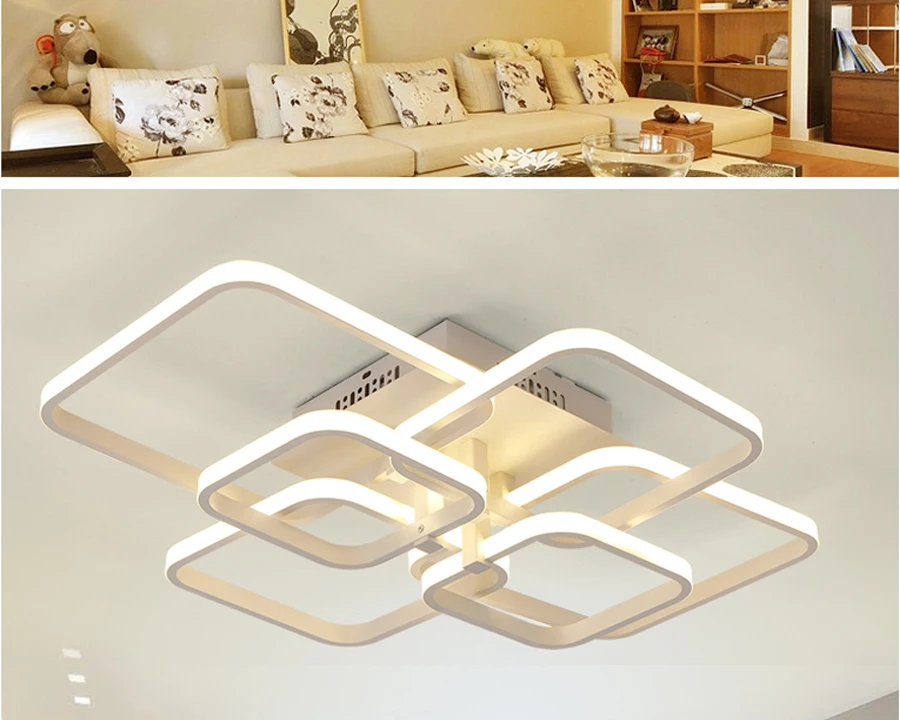 Moderno led lustre com acrílico luzes de