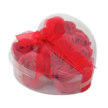 9 шт., ароматизированное мыло в форме сердца для ванны, лепестков цветов розы, свадебное украшение, подарок на день Святого Валентина, товары для купания, Прямая поставка