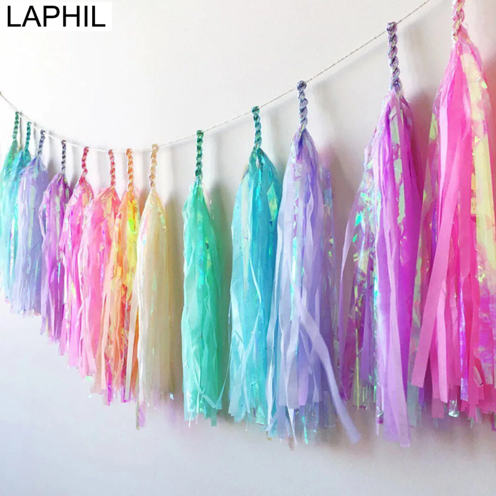 LAPHIL 5 шт. Радужная папиросная бумага кисточка гирлянда воздушные шары ленты для
