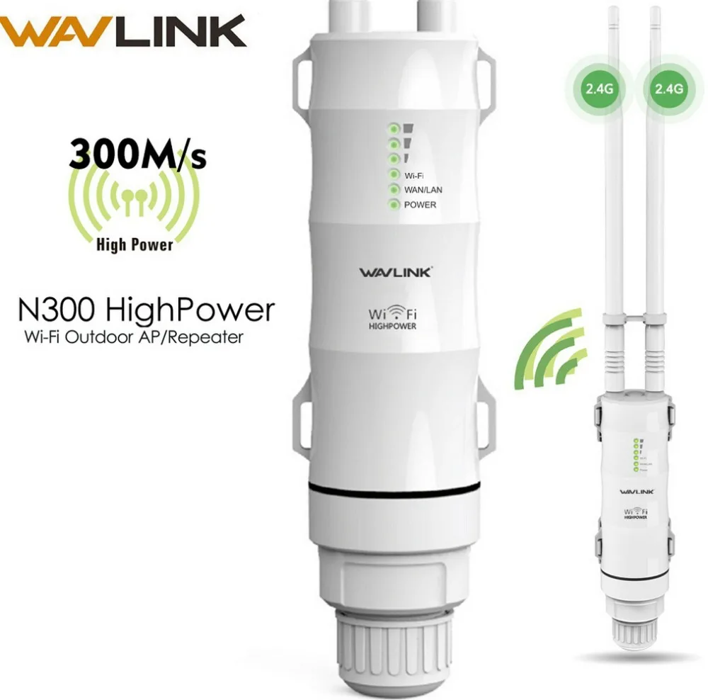 Wavlink всепогодный 300mbps высокомощный Открытый Wi Fi ретранслятор/CPE/точка