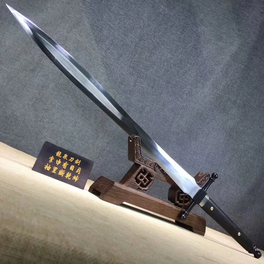 Высокая Класс королевский меч острый меч катана 1095 высокоуглеродистой Сталь лезвия Ebony Ручка Полный Тан W/кожаный футляр