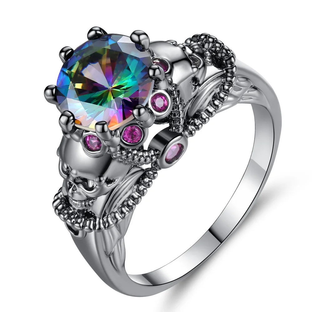 

Vintage Black Gun Plated Rings for Women Wholesale Fashion Jewelry Party Cocktail Ring for Wedding Gift