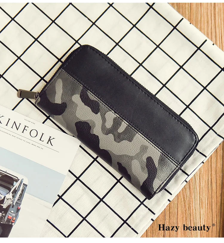 

Men Money Clip Camouflage Wallet Clutch Hot Sale Purse Male PU Clamps