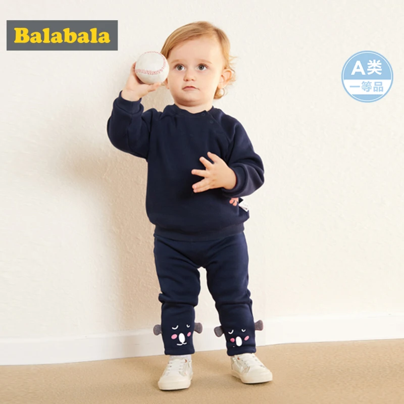 Balabala/штаны на флисовой подкладке с объемным медведем для маленьких девочек штаны