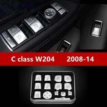 Оконные стеклянные подъемные кнопки блестки украшения 14 шт. для Mercedes Benz C Class W204 2008- Автомобильная дверь abs отделка подлокотника наклейки