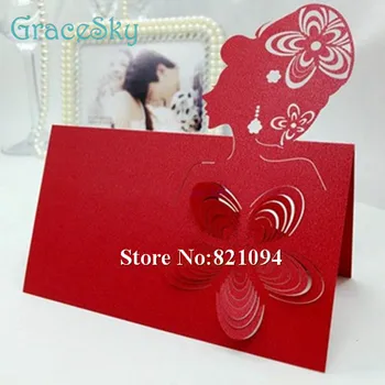

50Pcs laser cut Paper Seat Name table Cards Wedding Birthday Party Invitation Cards princess design for party home Decoration