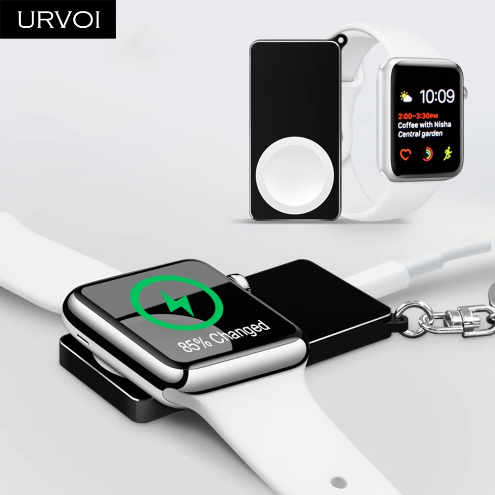 URVOI зарядное устройство для подставка для Apple Watch series 4 3 2 1 Портативная зарядка Беспроводная умная Удобная Магнитная подставка для ремонта кольцо легко носить с собой