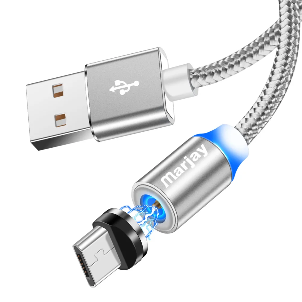 Marjay 1 м 2 м Магнитный Micro USB кабель для быстрой зарядки мобильного телефона зарядный кабель Usb кабель для Samsung Xiaomi huawei Tablet