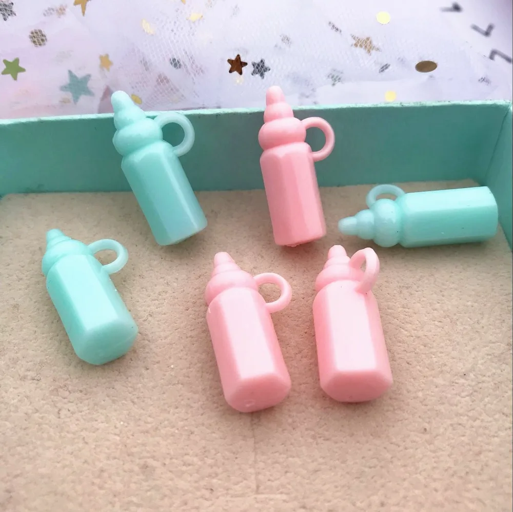 20pcs 29 15mm 3d Plastic Baby Bottle Charms Jewelry Necklace Earring 