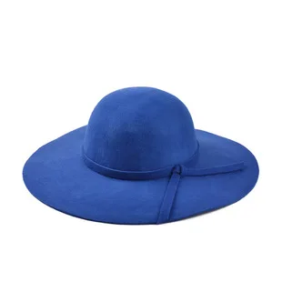 13 Цветов) новые модные Винтаж Women100% шерсть гибкие широкие поля фетровая шляпа фетровая женская шляпа от солнца шапочка для пляжа - Цвет: blue