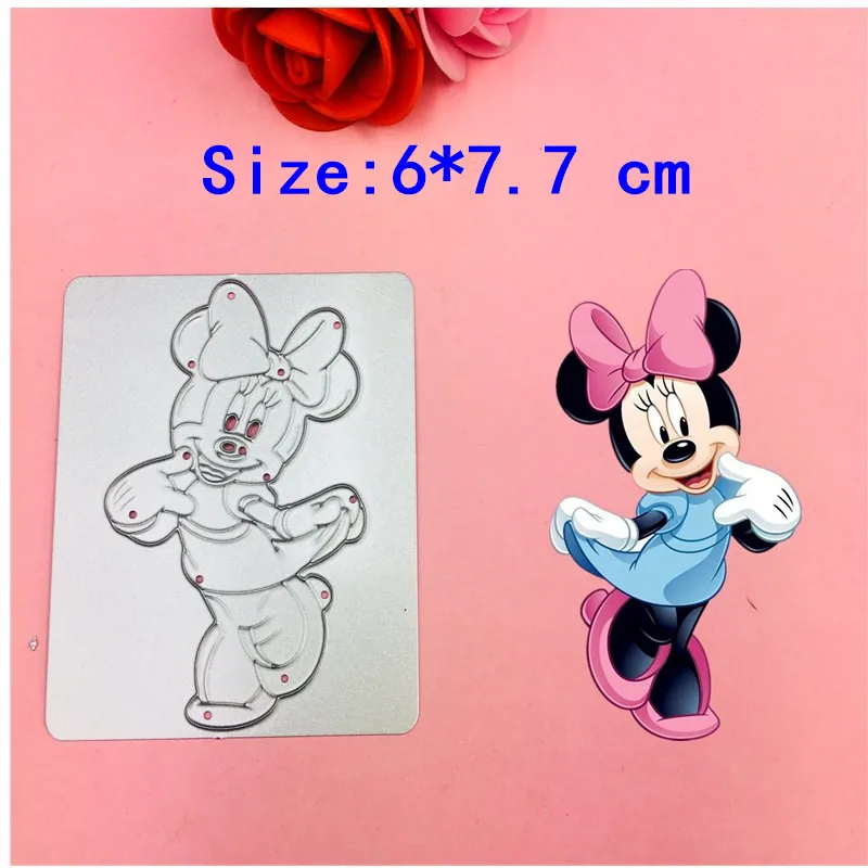 

1PCS Cute dance Minnie bow cutting die+2PCS carft Tag embossing folder suit for DIY Scrapbooking/photo album DIY Paper Cards