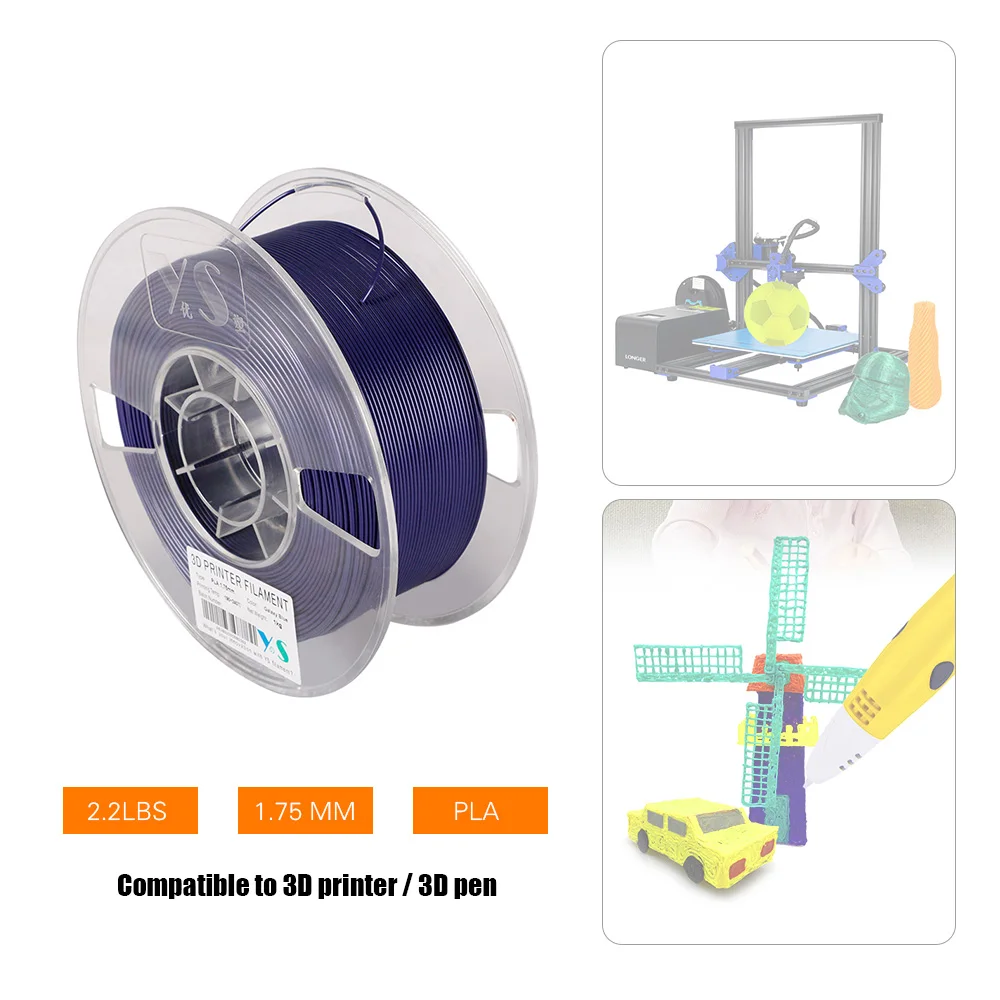 YouSu PLA/PETG Филамент 1,75 мм высокая прочность мерная точность без засорения нитей печатная консmables для 3D принтеров