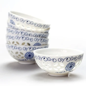 

Chinese Longquan celadon teacup Handmade hand-painted Kung Fu tea cup mini ceramic/procelain gift 6 cups/set multicolor optional