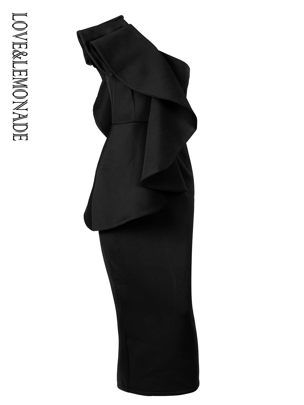 LOVE&LEMONADE Sexy One-Shoulder Ruffled Trim