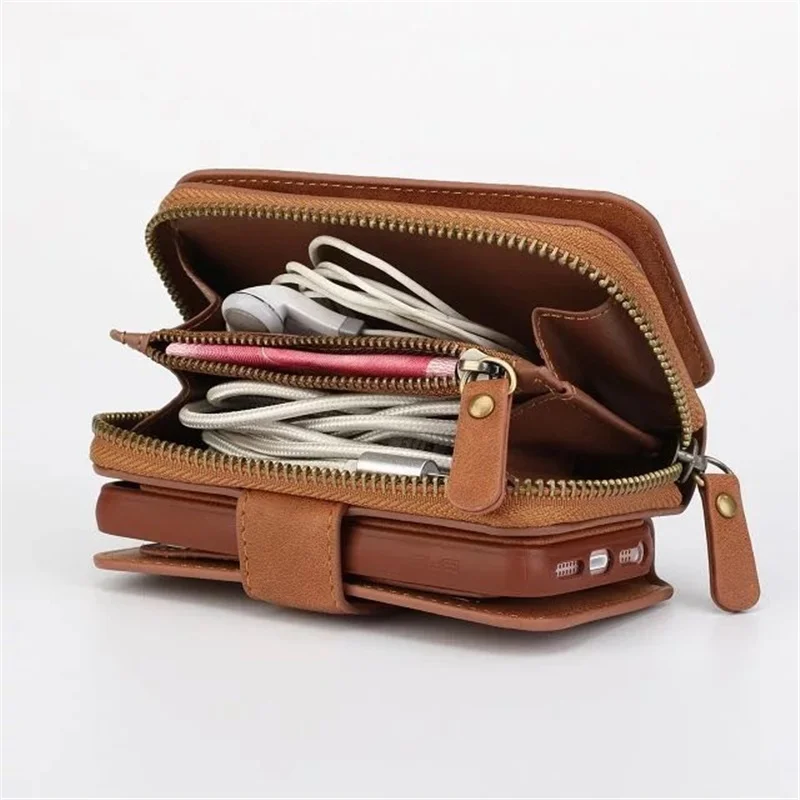 Multifunction Wallet Leather Case For Samsung S4 S5 S6 S7 EDGE NOTE4 NOTE5 Zipper Purse Pouch