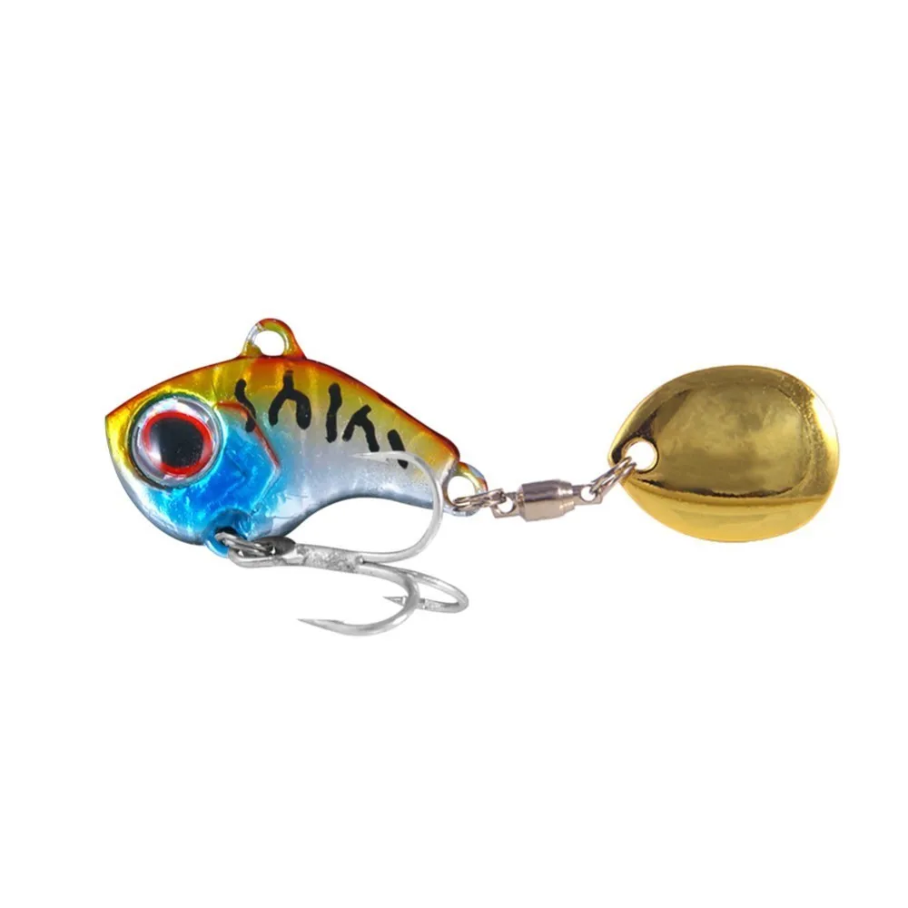 

1Pc Fishing Lure 13g Small Cyclone Rotating Sequin Metal VIB Rotating Long-range Lure Hard Baits Spoon Treble Hook Tackle