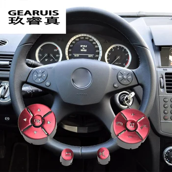 

Car Styling Steering Wheel Buttons Cover Sticker decoration Trim For Mercedes Benz C E Class W204 W212 Interior Auto Accessories