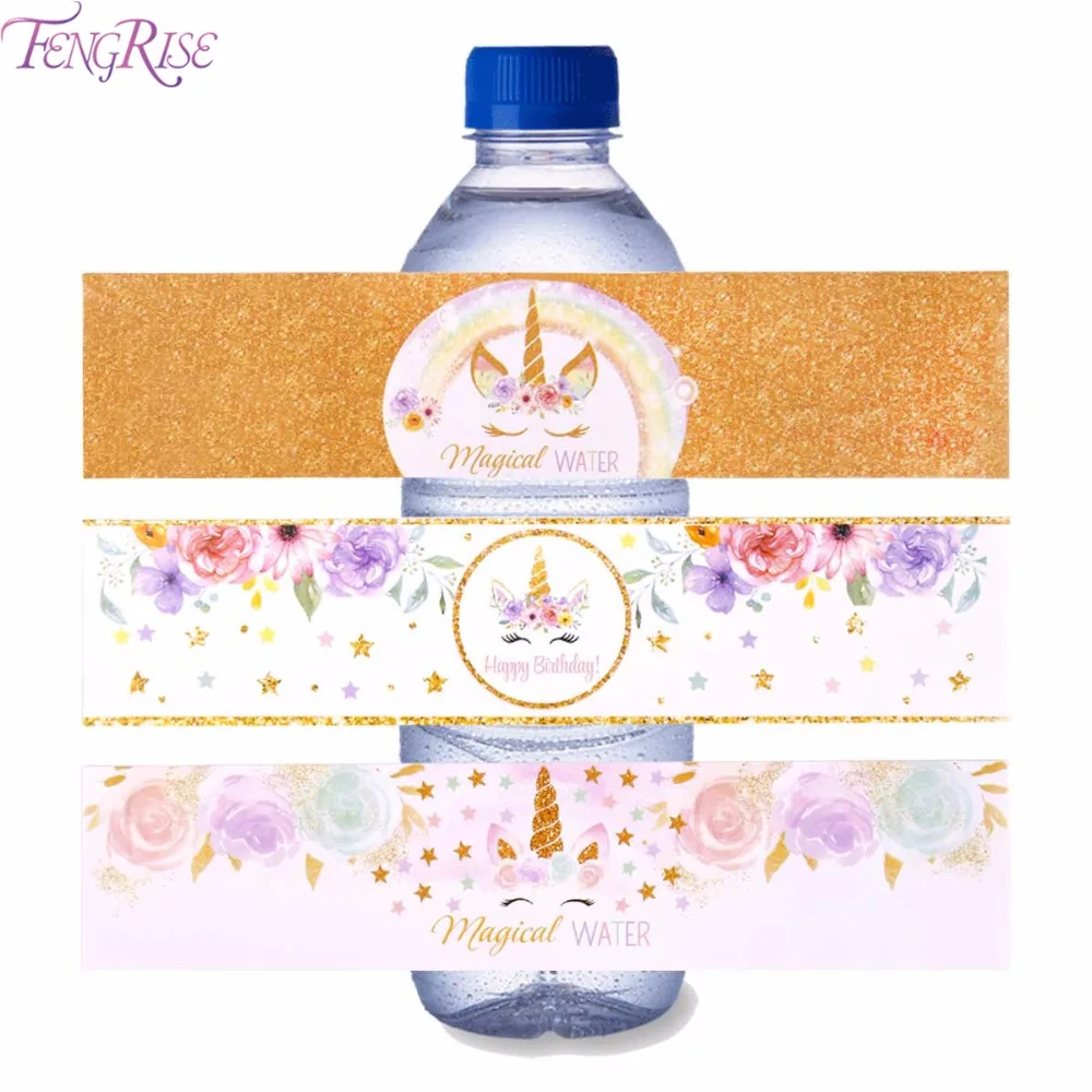 

FENGRISE DIY Unicorn Party Sticker Water Bottle Birthday Party Decorations Kids Candy Box Stickers Unicorn Party Decor Sticker