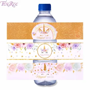 

FENGRISE DIY Unicorn Party Sticker Water Bottle Birthday Party Decorations Kids Candy Box Stickers Unicorn Party Decor Sticker