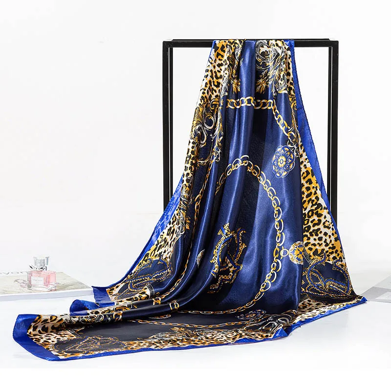 [FAITHINK] очаровательный женский шарф в богемном стиле в русском стиле, вечерние шарфы с узором пейсли из полиэстера - Цвет: QS02 dark blue