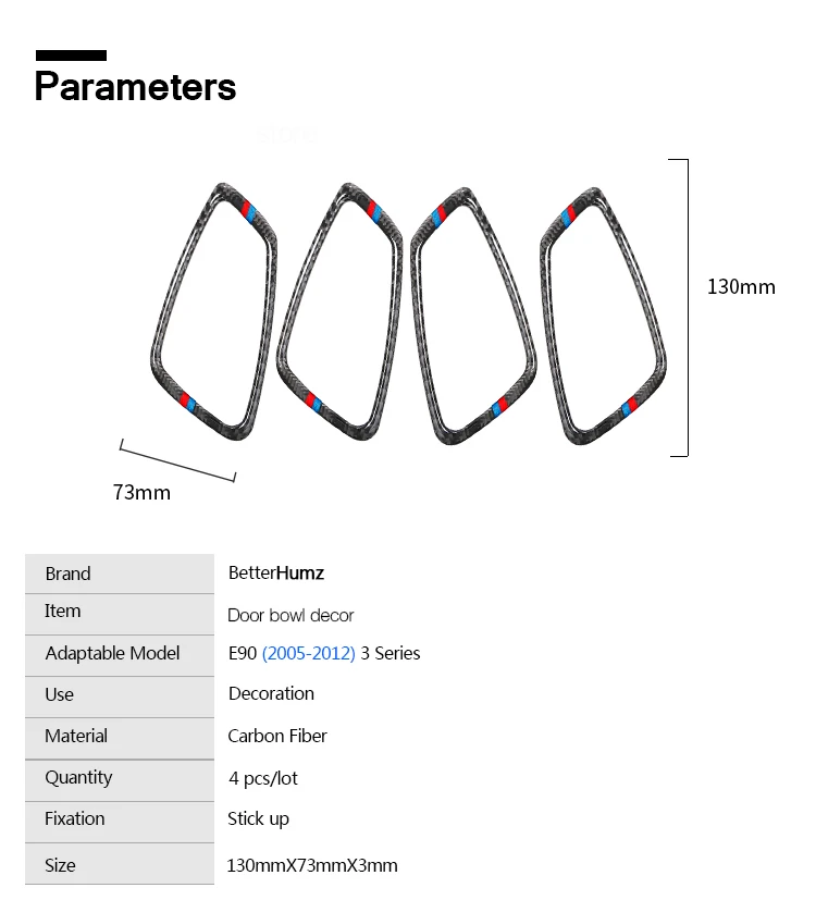 Углеродного волокна салона дверные ручки крышки Накладка наклейки для дверного кармана украшение для BMW E90 3 серии 2005-2012 аксессуары