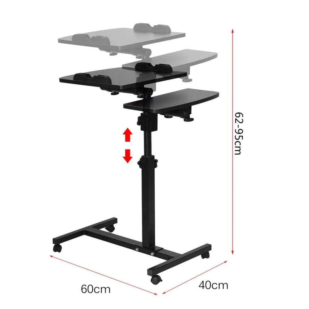Portable Lap Sofa Bed Tray Height Adjustable Computer Desk Foldable Table Stand Sturdy Wood Steel Notebook Desk
