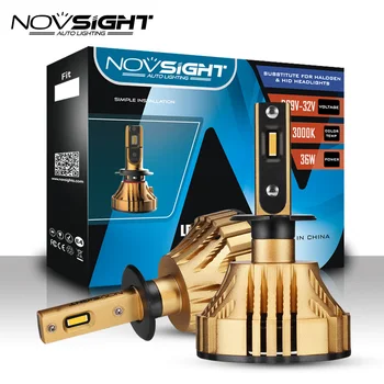 

NOVSIGHT Car Led Headlight Bulbs H4 LED H7 H1 H3 H11 H13 9005 9006 9007 72W 12000lm Automobile Headlamp Led 3000K Golden Yellow
