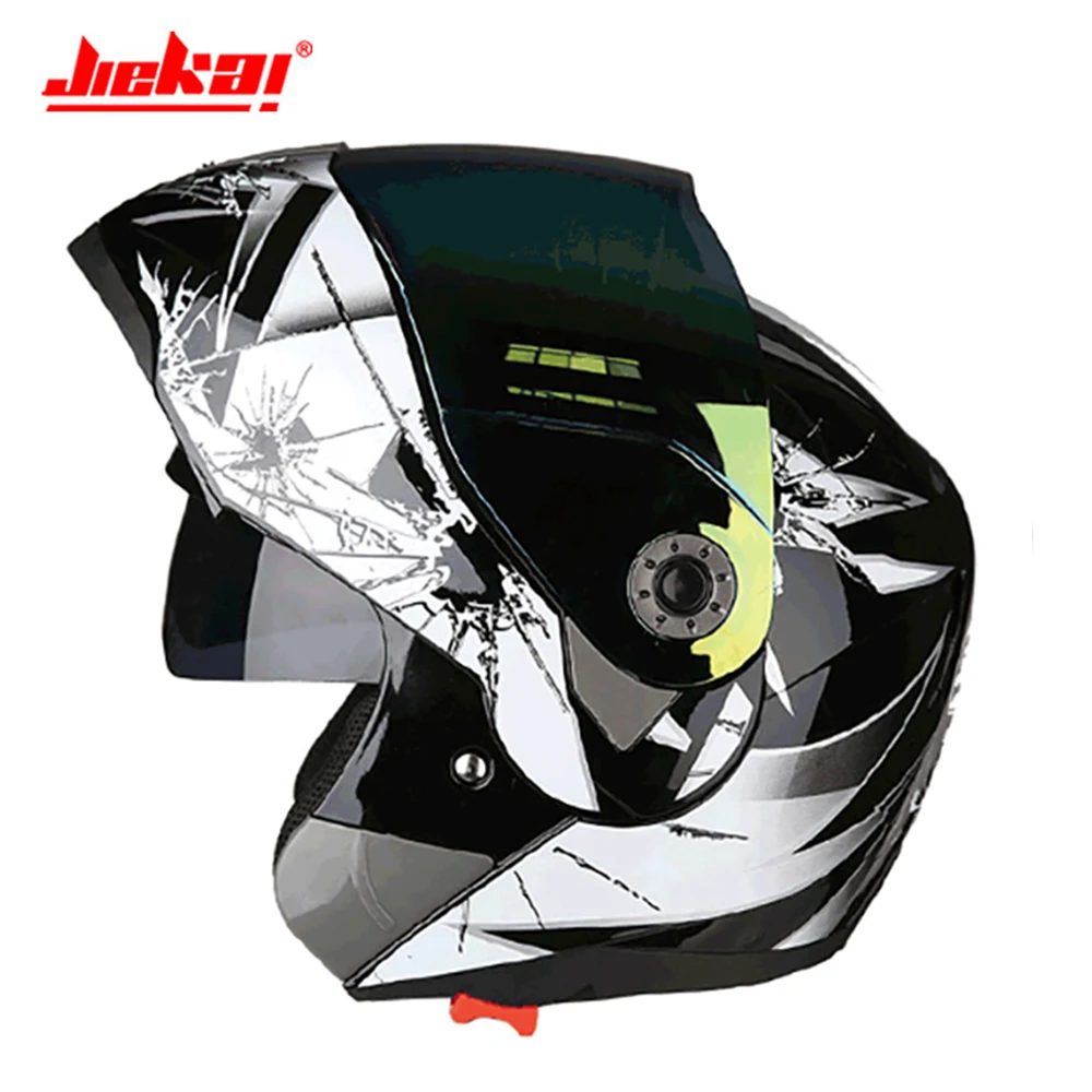 Мотоцикл Jiekai шлем для мужчин шлем для мотокросса полное лицо Filp Up мото шлемы с внутренним солнцезащитным козырьком гоночные мотоциклетные шлемы