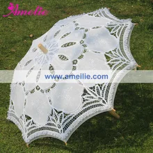 50 шт в партии вышивка цветок зонтик кружева баттенбурга с прямоугольная скатерть с цветами зонтик