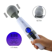 Big Head AV Stick Vibrator Magic Wand Clitoris Stimulation Portable Body Massager LCD Display Touch Vibrator Sex Toys For Women