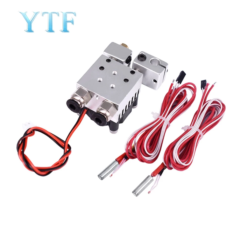 

NEW!3D printer parts E3DV6 back screw with cooling fan double-head mixed color extruded aluminum block kit