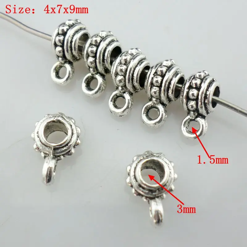 16//32pcs Tibetan Silver Oblate Charms Spacer Beads Jewelry Making 10mm