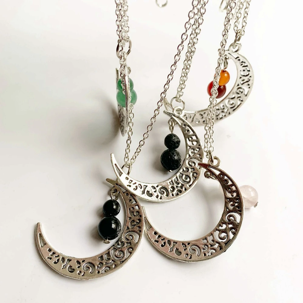 moon pendant necklace handmade