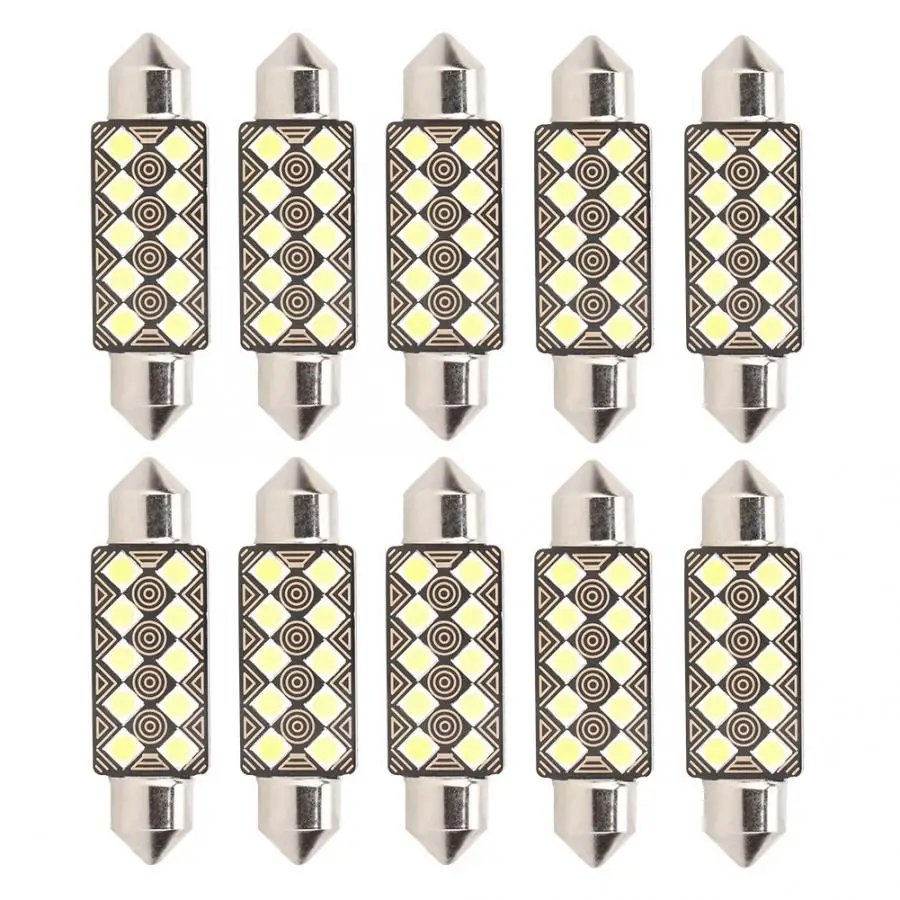 10 шт. Гирлянда 3030 39 мм 8SMD супер яркий светодиодный светильник для чтения с куполом