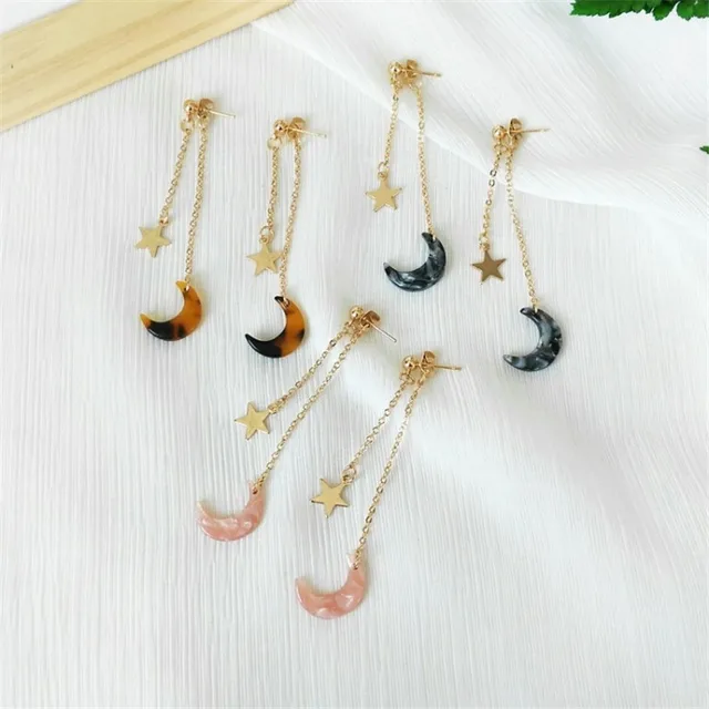 2018 Stelle/Luna/Orecchini Lunghi Pendenti Pink Girl Orecchini Semplice Temperam 2018 Stelle/Luna/Orecchini Lunghi Pendenti Pink Girl Orecchini Semplice Temperam