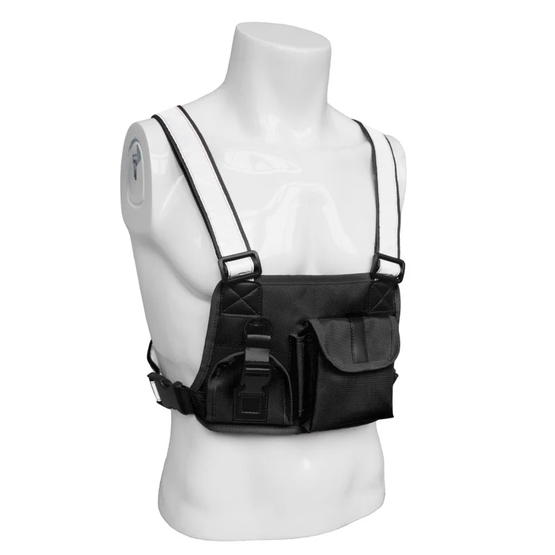 Tactical Vest Chest Bag Reflective Strap Radio Harness Chest Front Pack Pouch Holster Military Vest Chest Radio Pocket Pack - Цвет: B