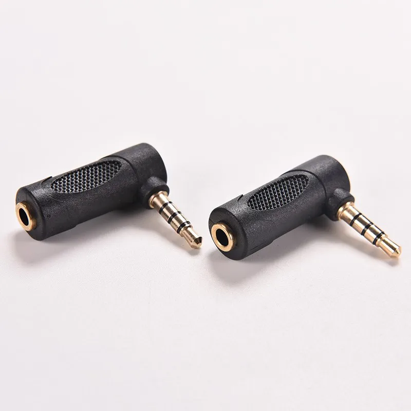 

High Quality 90 degree bend at right angles DC3.5mm male to female audio connector for Apple iPhone 3.5 M / F 4 pole gilt