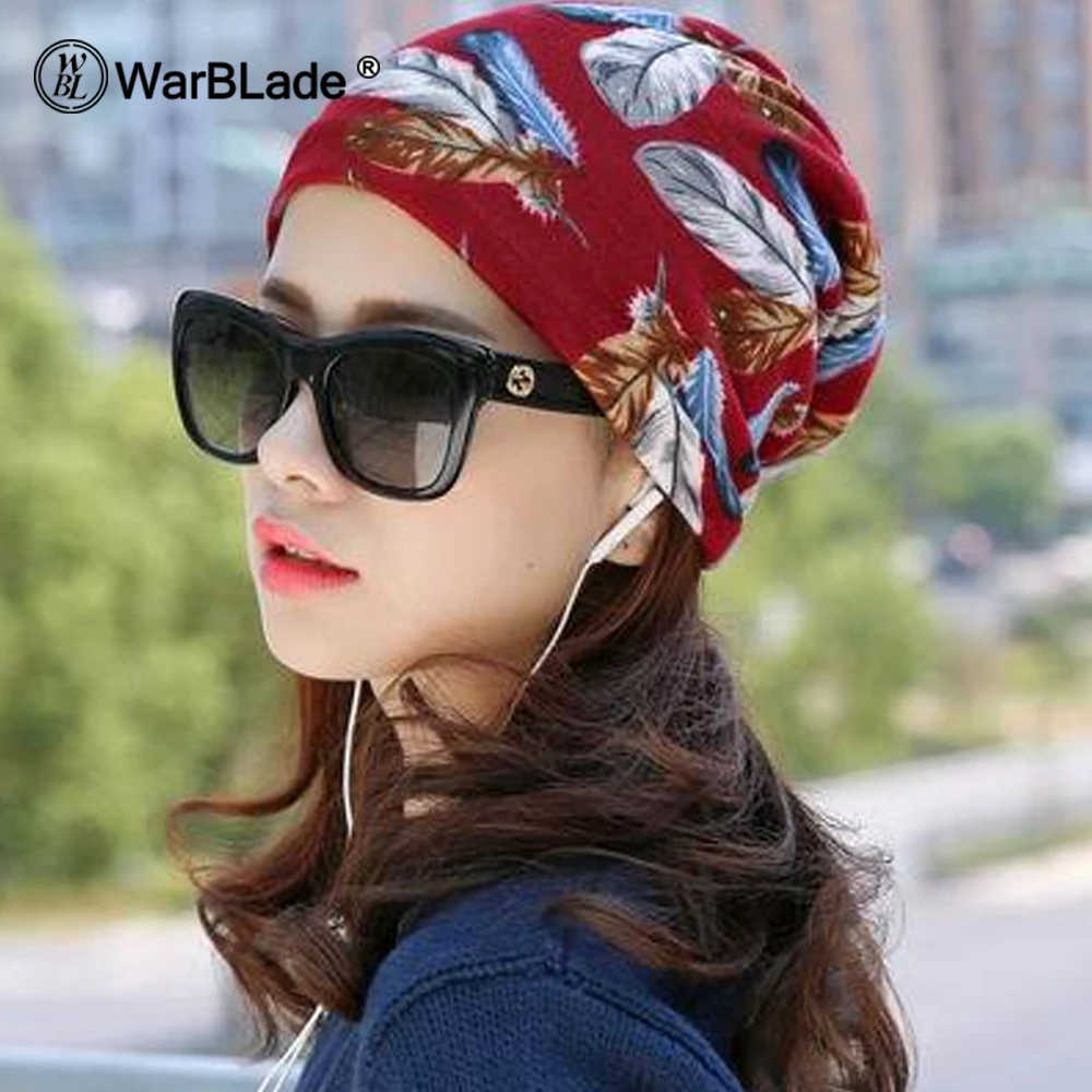 skully winter hats 1 PC Fashion New Women Spring Autumn Causal Beanies Scarf Star Letter Pattern Female Warm Hat Caps 3 Usages Headwear best beanies Skullies & Beanies