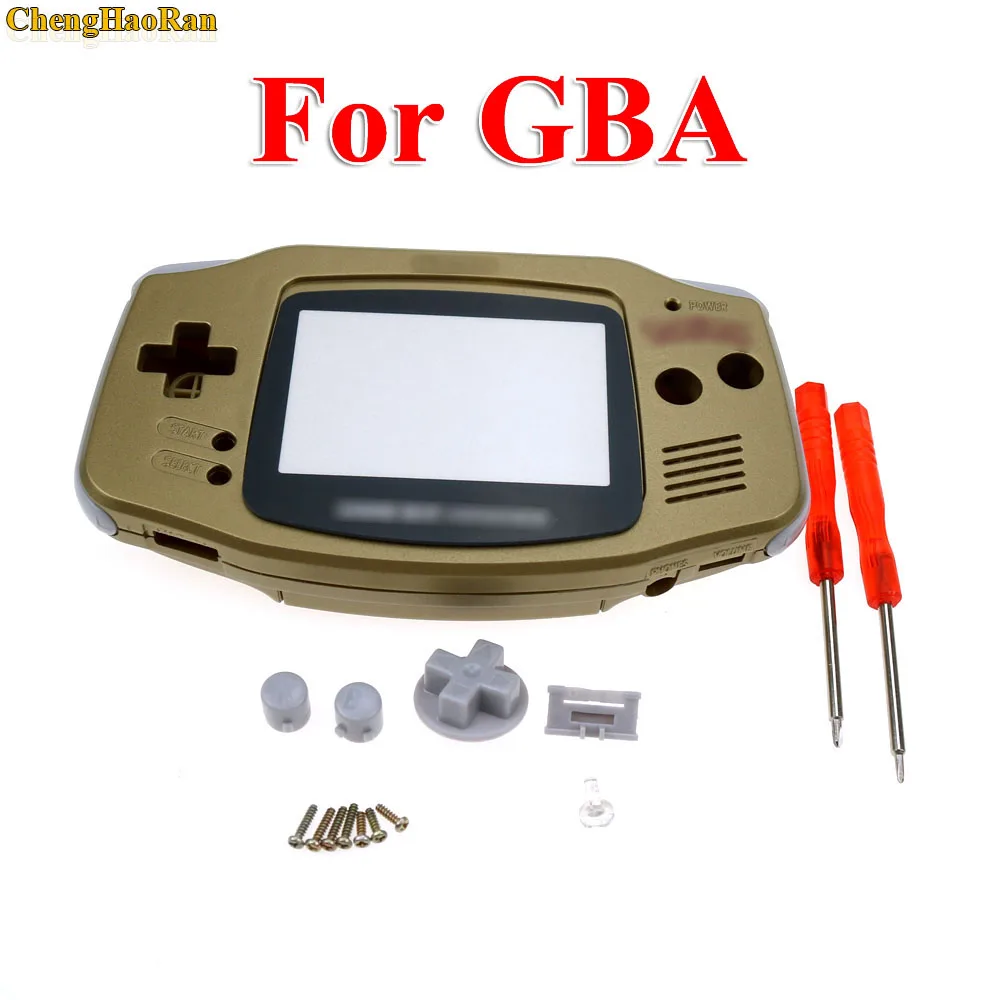 ChengHaoRan 1 компл. Золотой корпус чехол Корпус для gameboy advance GBA с pika chu poke mon протектор экрана объектива